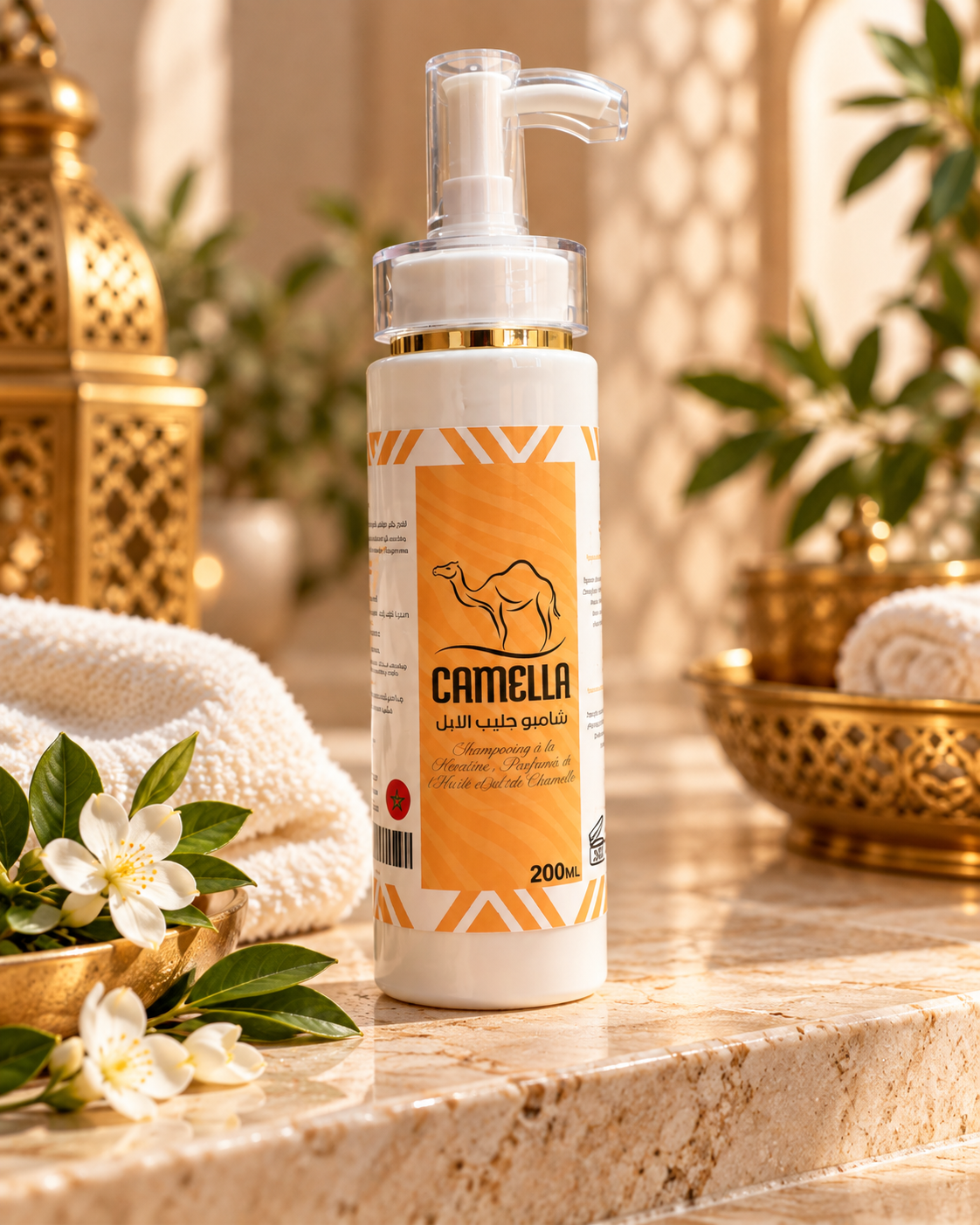 Shampooing au Lait de Chamelle, Kératine & Protéines de Blé CAMELLA – 200 ml
