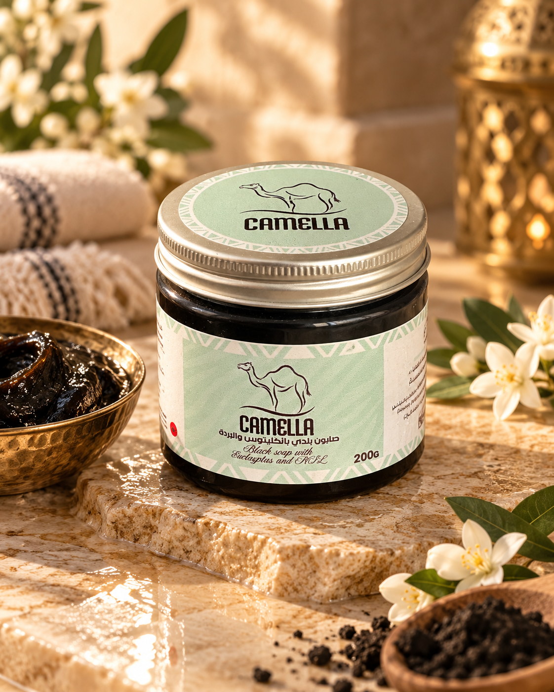 Savon Noir à l’Eucalyptus & à la Nila CAMELLA – 200 g